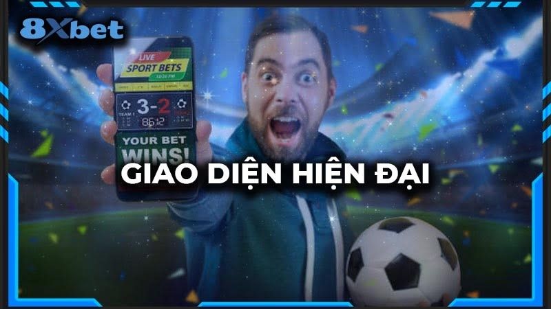 Giao diện 8Xbet được thiết kế theo phong cách hiện đại