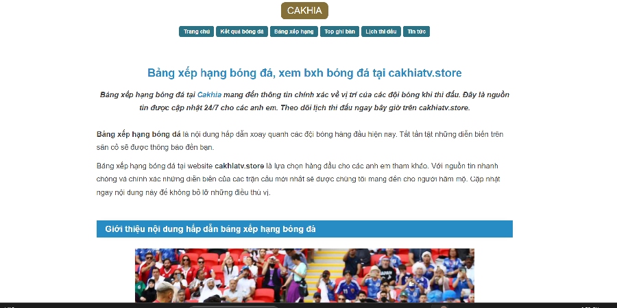 Cakhia TV cập nhật link bóng đá an toàn và chính xác nhất